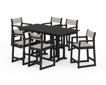 EDGE Sling Arm Chair 7-Piece Farmhouse Counter Set