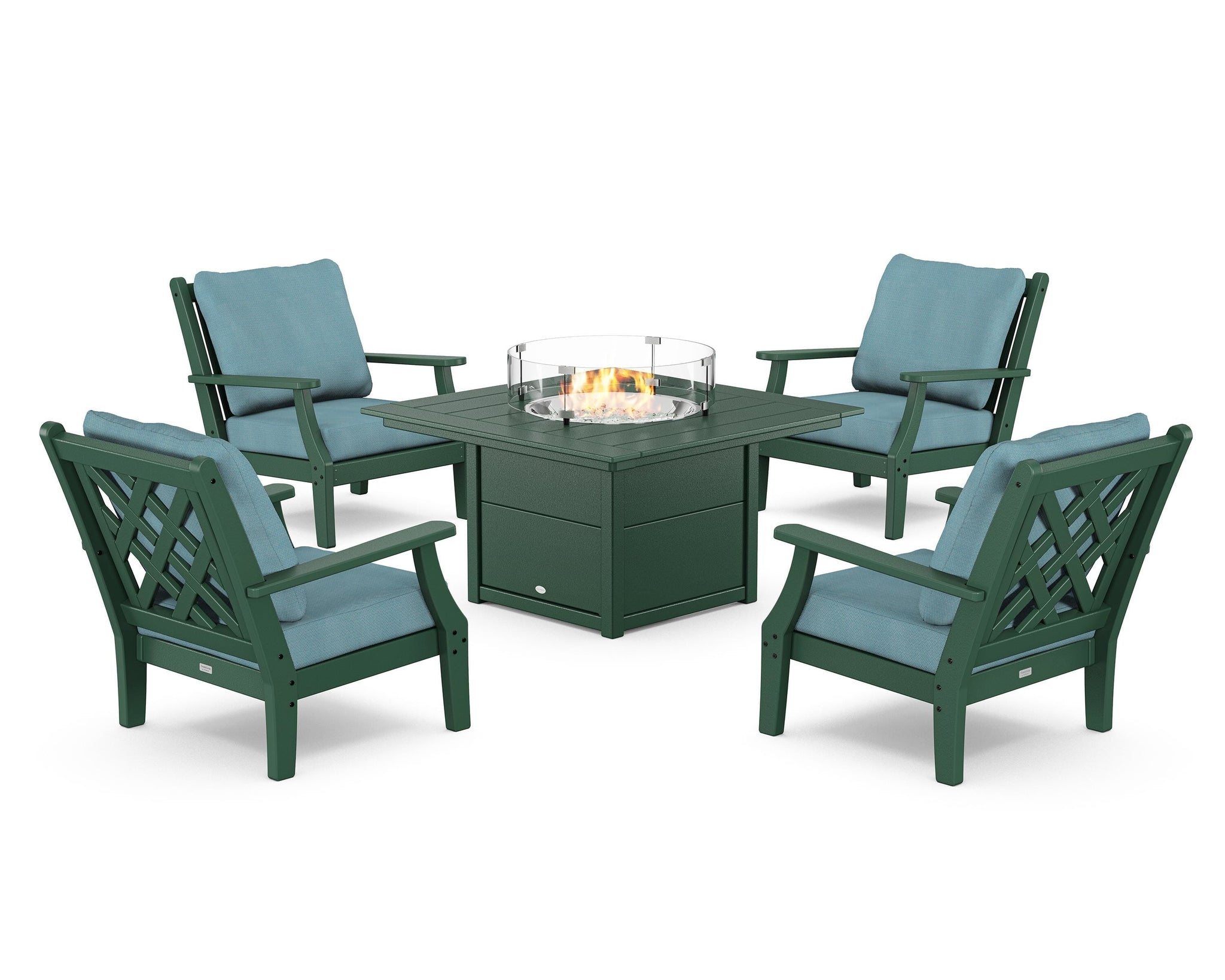 Wovendale 5-Piece Deep Seating Set with Fire Pit Table