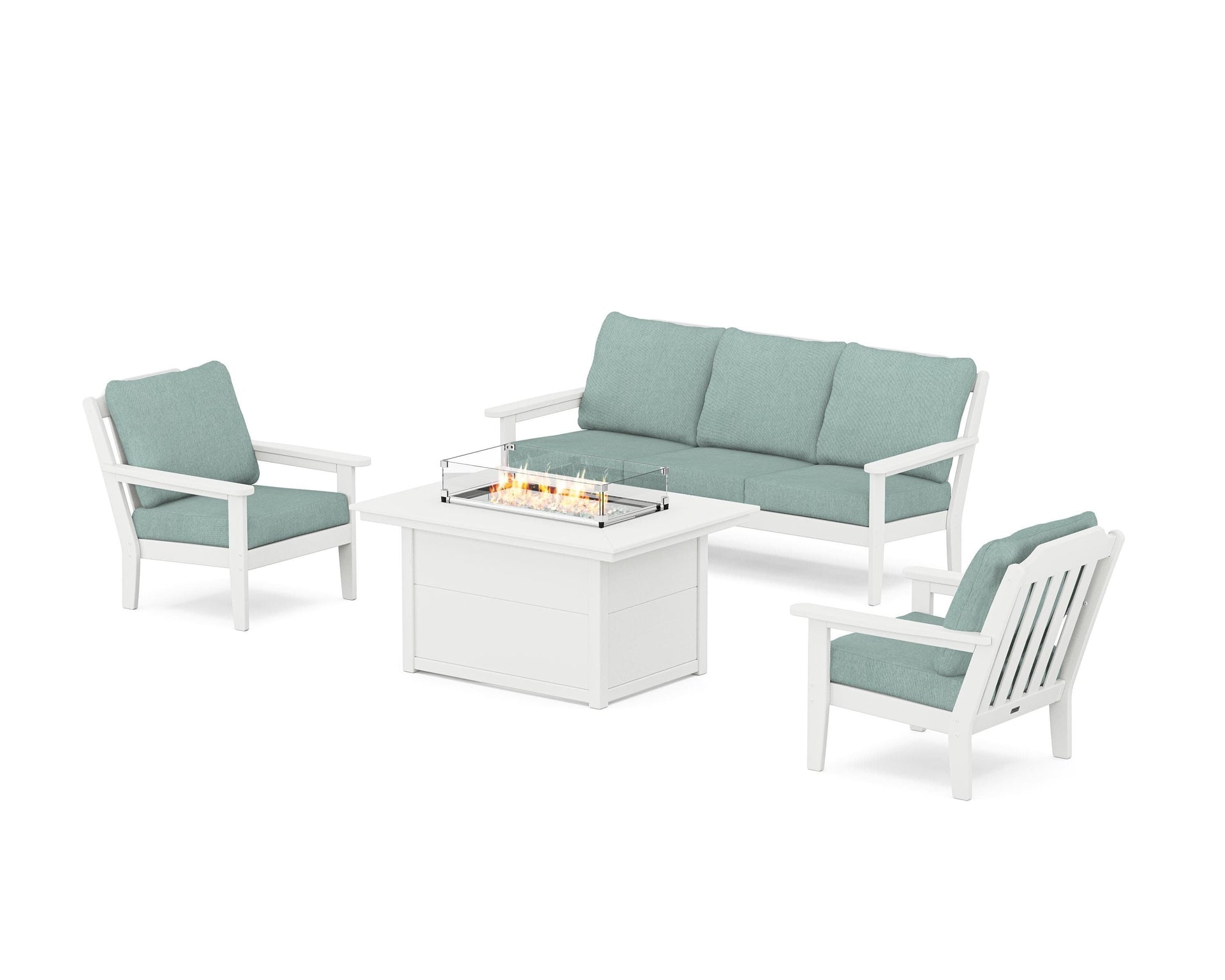 Cottage Deep Seating Fire Pit Table Set
