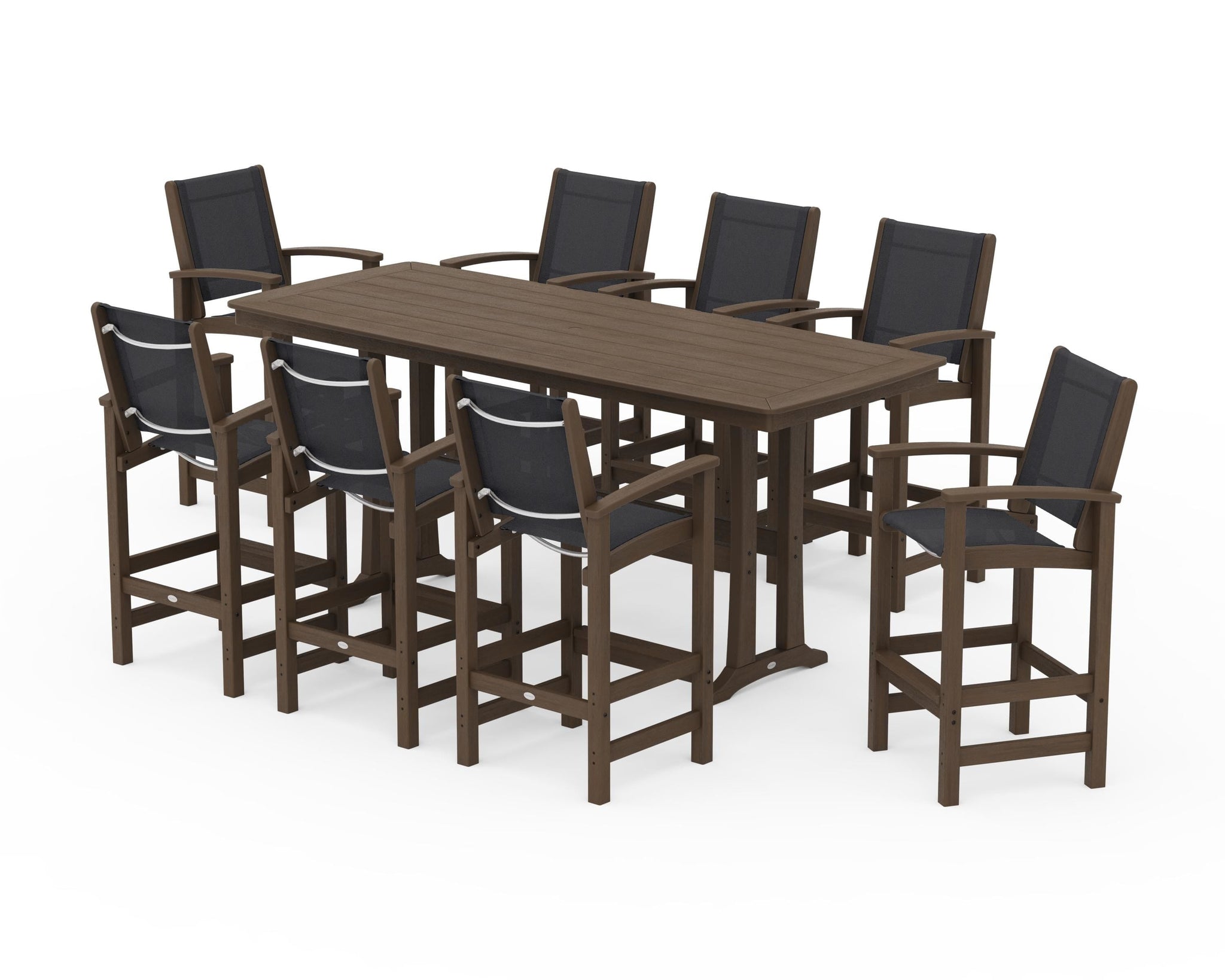 Coastal 9-Piece Bar Set with Trestle Legs