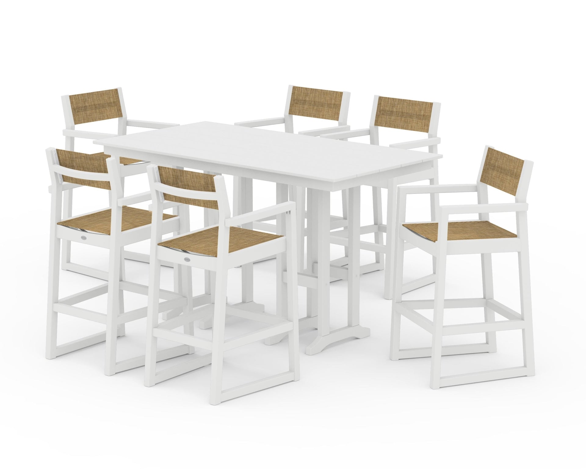 EDGE Sling Arm Chair 7-Piece Farmhouse Bar Set