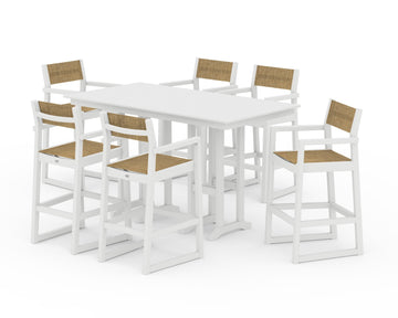 EDGE Sling Arm Chair 7-Piece Farmhouse Bar Set