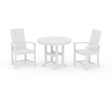 Modern Adirondack 3-Piece Round Farmhouse Dining Set