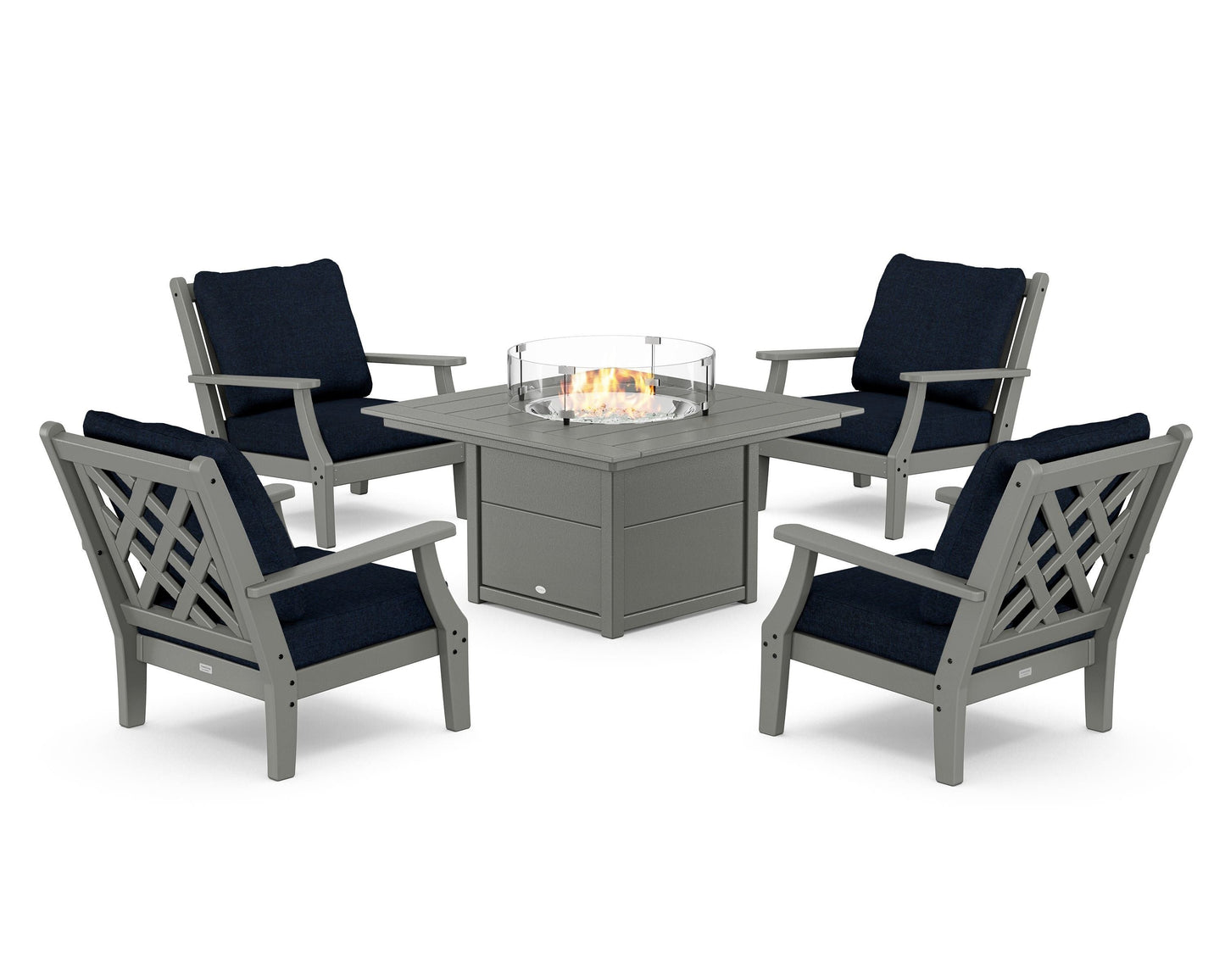 Wovendale 5-Piece Deep Seating Set with Fire Pit Table