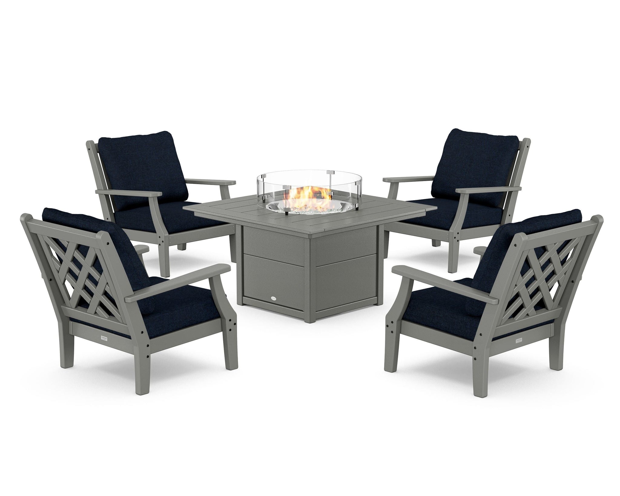 Wovendale 5-Piece Deep Seating Set with Fire Pit Table
