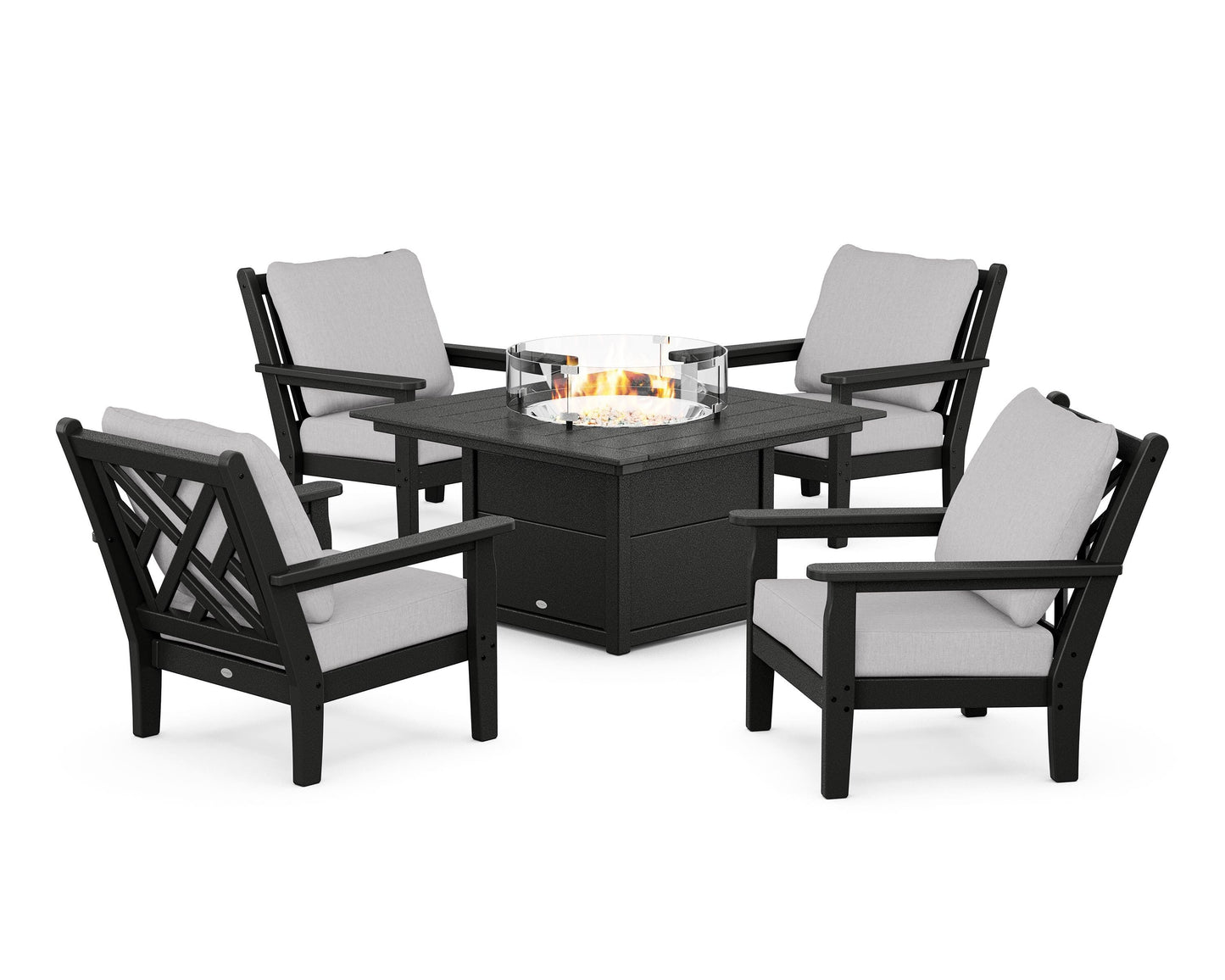 Chippendale 5-Piece Deep Seating Set with Fire Pit Table
