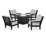Chippendale 5-Piece Deep Seating Set with Fire Pit Table