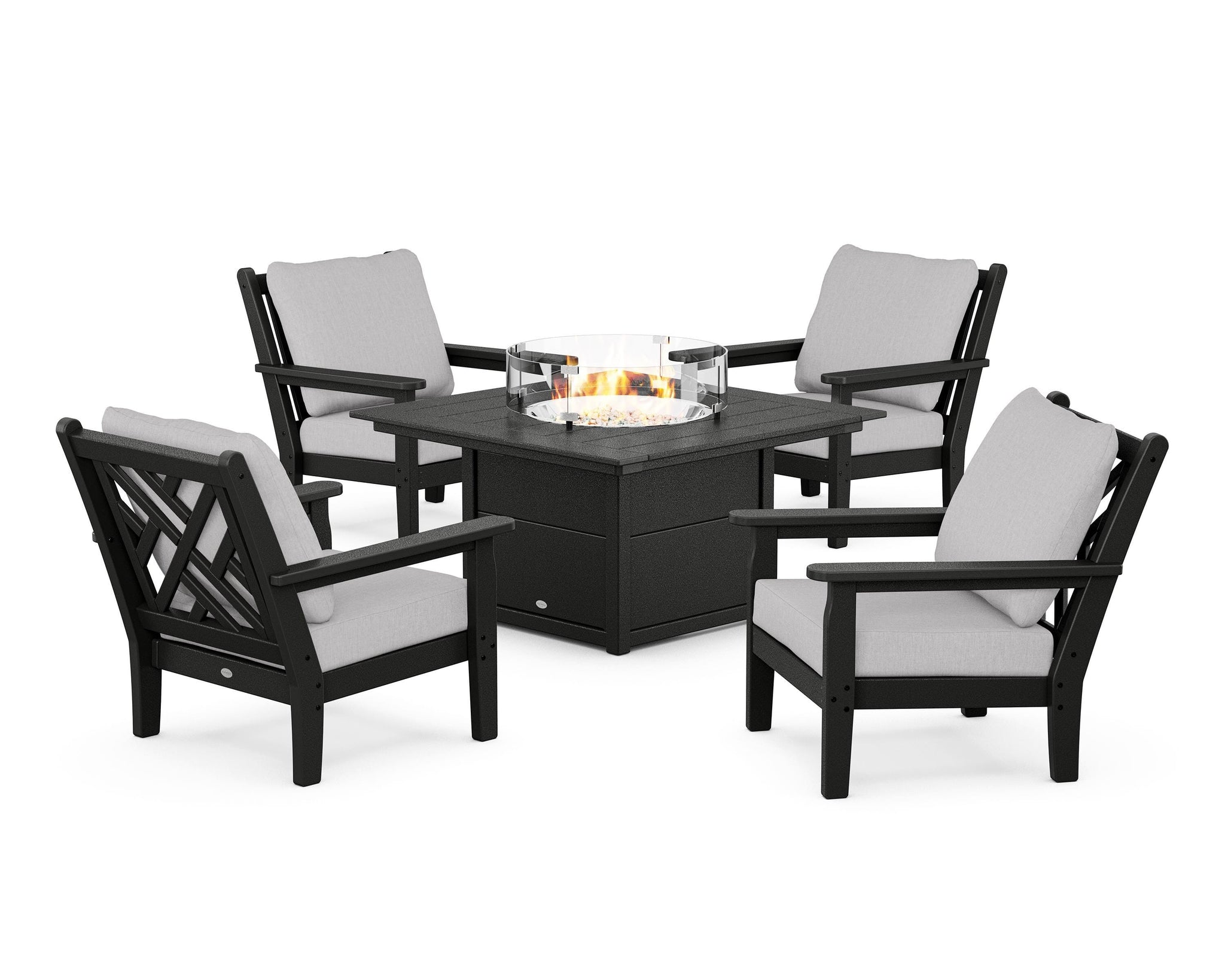 Chippendale 5-Piece Deep Seating Set with Fire Pit Table