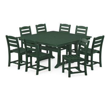 La Casa Café 9-Piece Nautical Trestle Dining Set