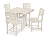 La Casa Café 5-Piece Farmhouse Trestle Side Chair Dining Set