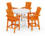 Modern Curveback Adirondack 5-Piece Nautical Trestle Bar Set