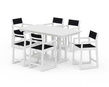 EDGE Sling Arm Chair 7-Piece Farmhouse Counter Set