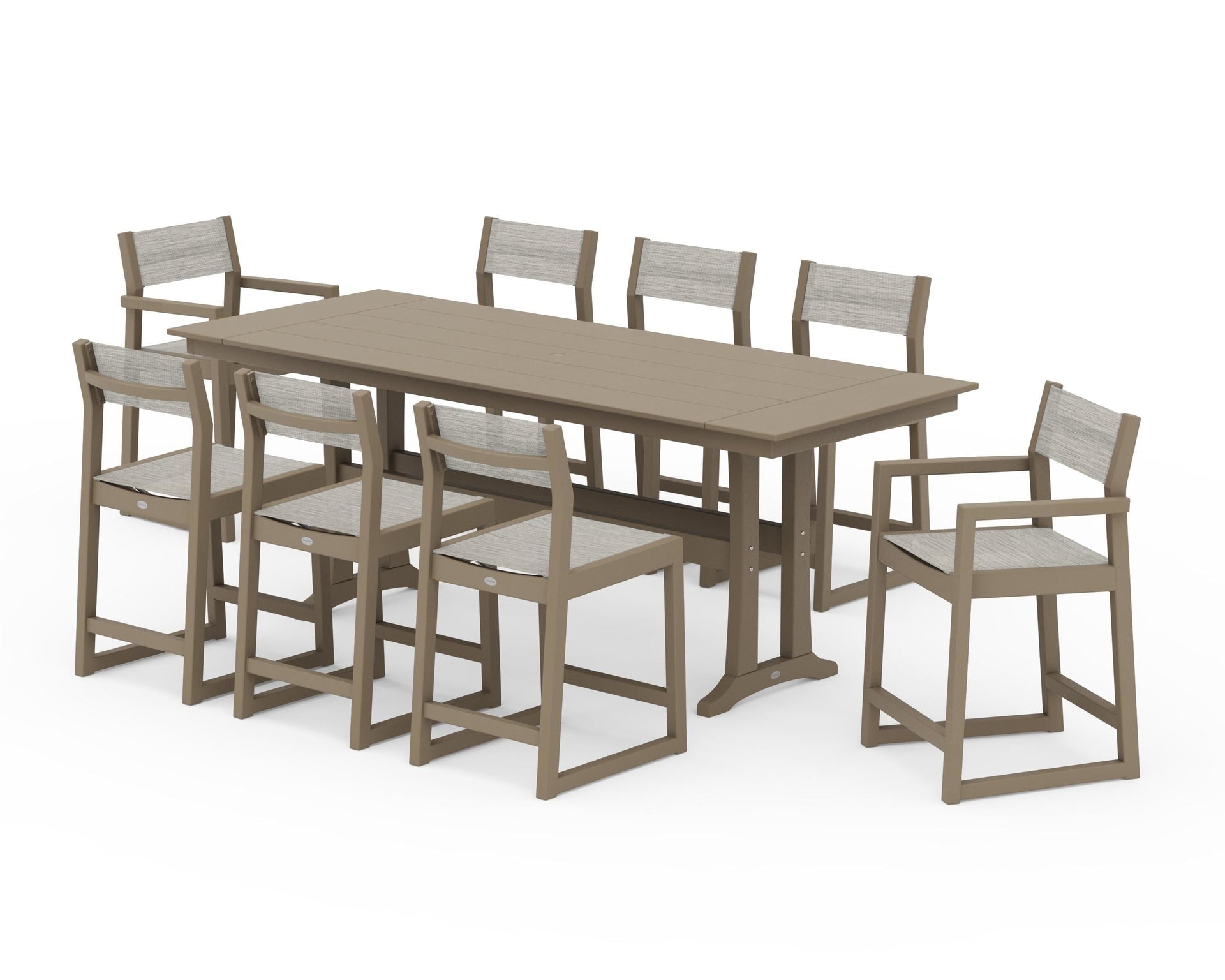 EDGE Sling 9-Piece Farmhouse Counter Set with Trestle Legs
