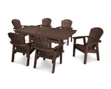 Seashell 7-Piece Farmhouse Dining Set with Trestle Legs