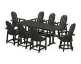 Vineyard Curveback Adirondack Swivel 9-Piece Counter Set with Trestle Legs