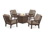 Mission 5-Piece Deep Seating Set with Fire Pit Table