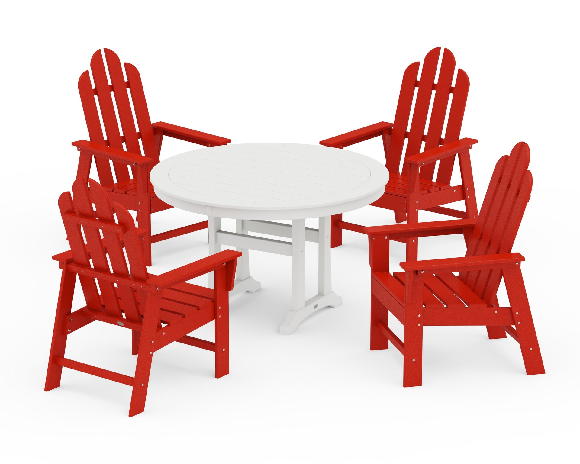 Long Island 5-Piece Round Dining Set with Trestle Legs