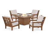 Chippendale 5-Piece Deep Seating Set with Fire Pit Table