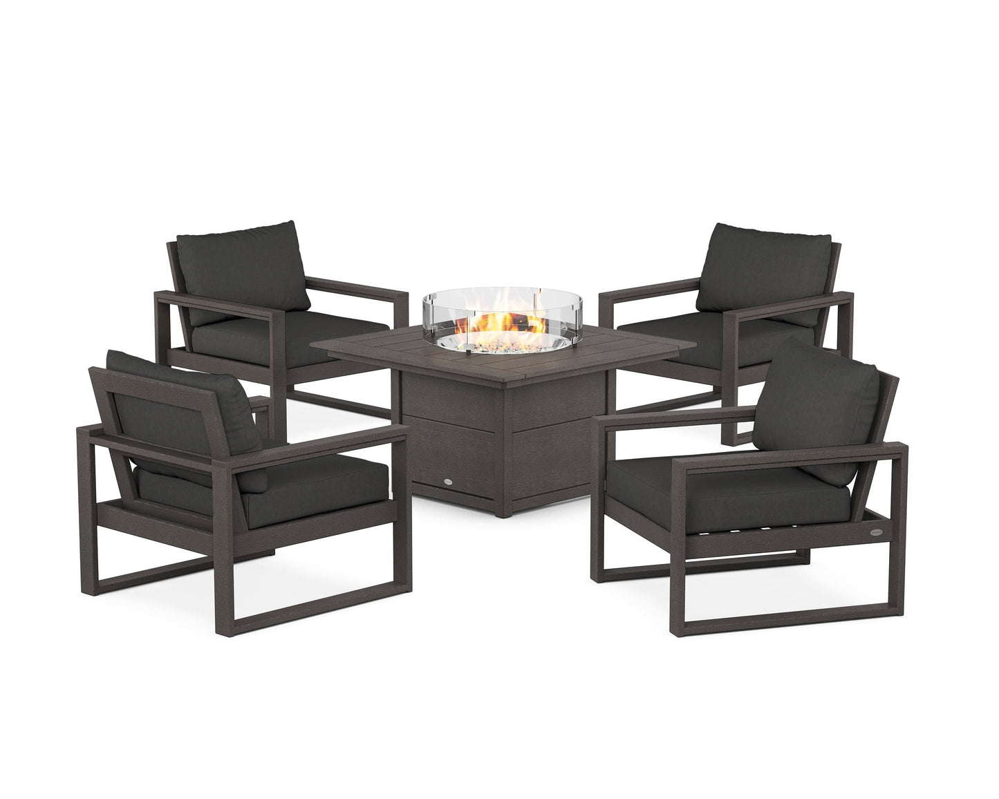 EDGE Sectional 5-Piece Deep Seating Set with Fire Pit Table