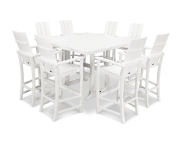 Modern Adirondack 9-Piece Farmhouse Trestle Bar Set