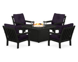 Vineyard 5-Piece Conversation Set with Fire Pit Table
