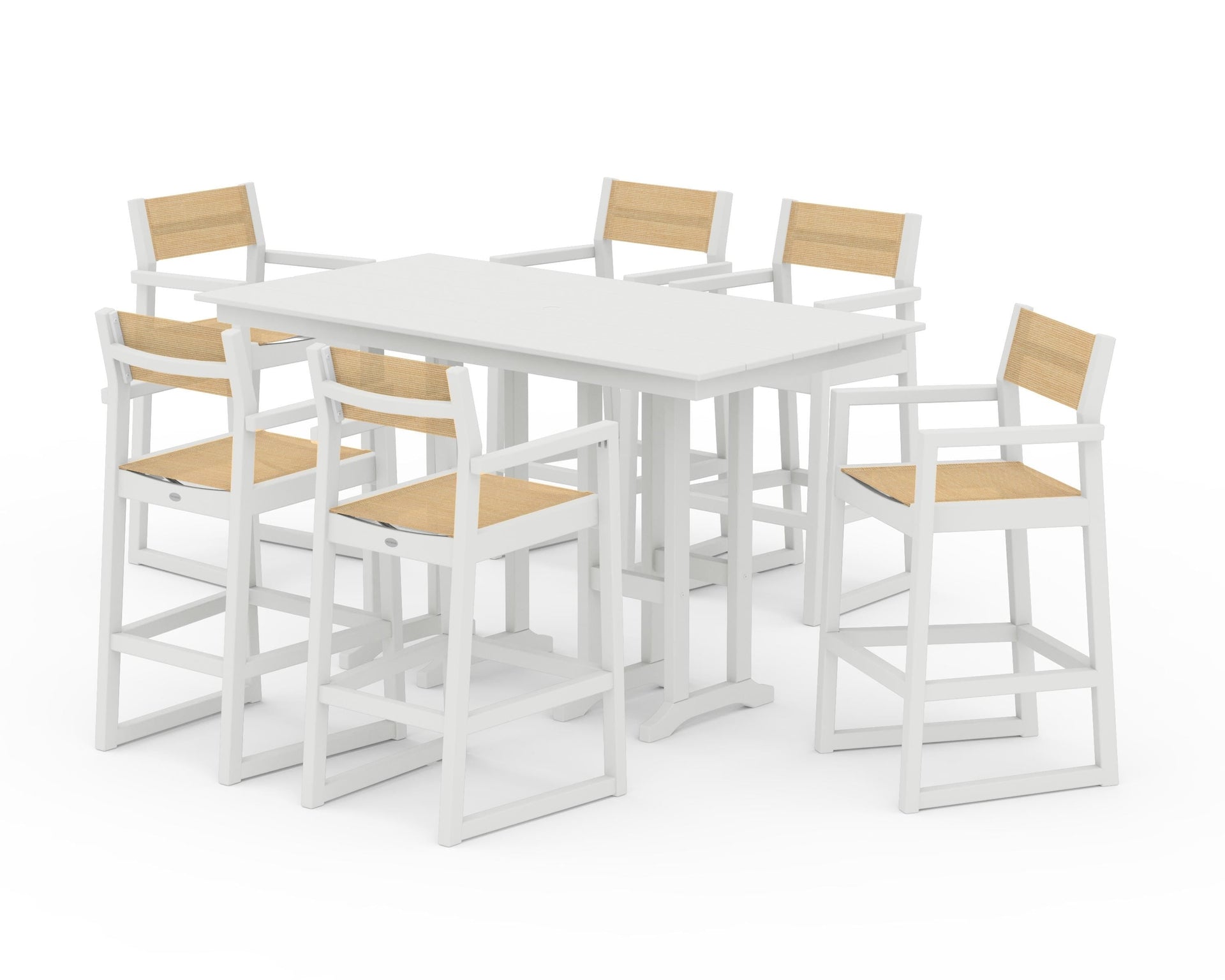 EDGE Sling Arm Chair 7-Piece Farmhouse Bar Set