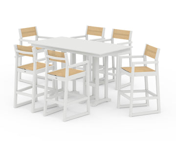 EDGE Sling Arm Chair 7-Piece Farmhouse Bar Set