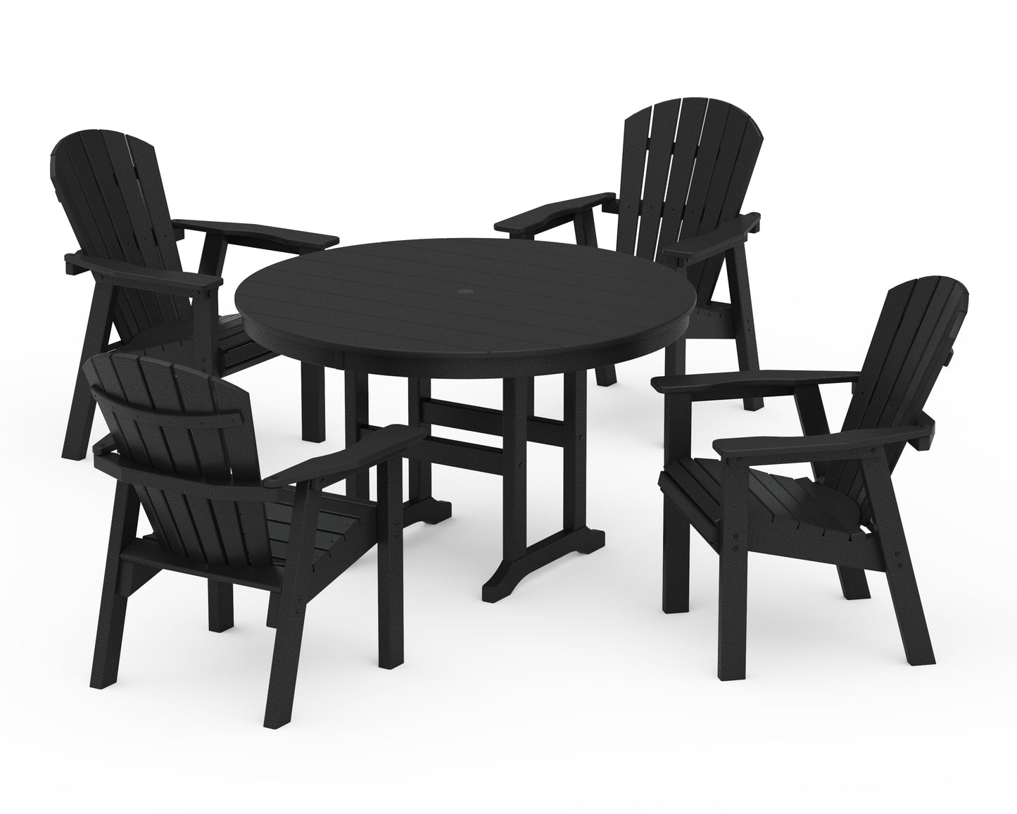 Seashell 5-Piece Round Farmhouse Dining Set