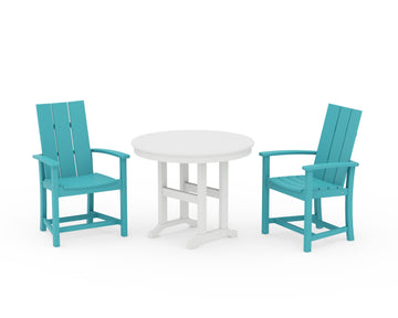 Modern Adirondack 3-Piece Round Farmhouse Dining Set