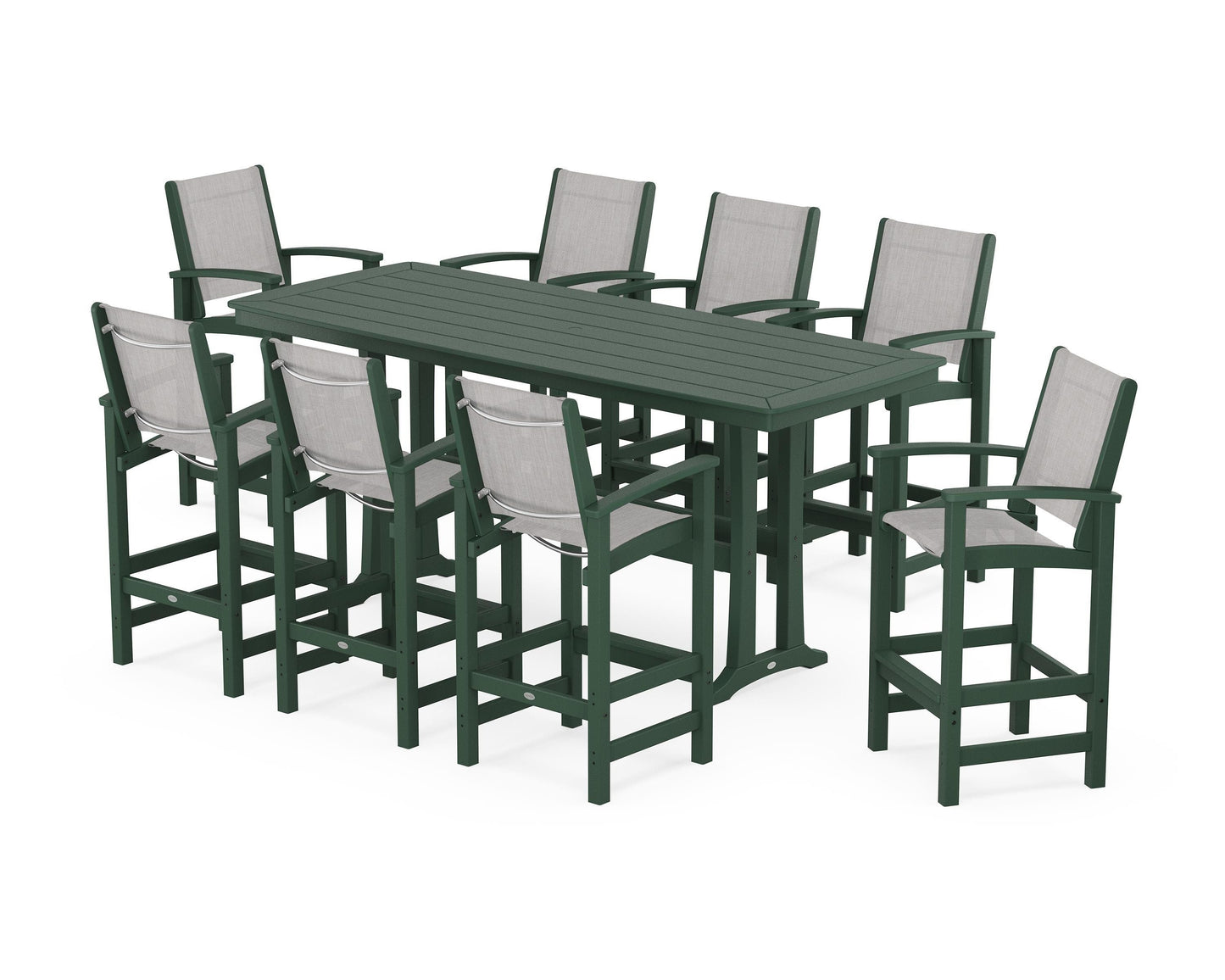 Coastal 9-Piece Bar Set with Trestle Legs