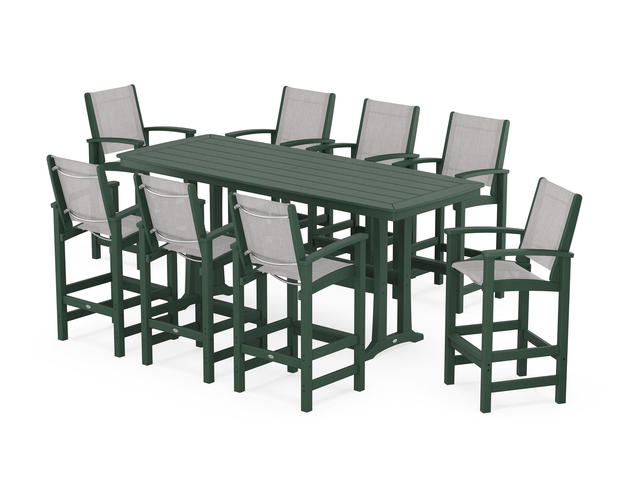Coastal 9-Piece Bar Set with Trestle Legs