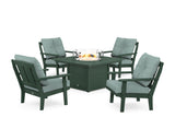 Mission 5-Piece Deep Seating Set with Fire Pit Table