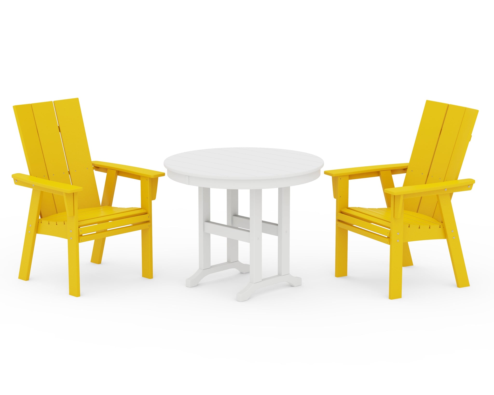 Modern Adirondack 3-Piece Round Dining Set