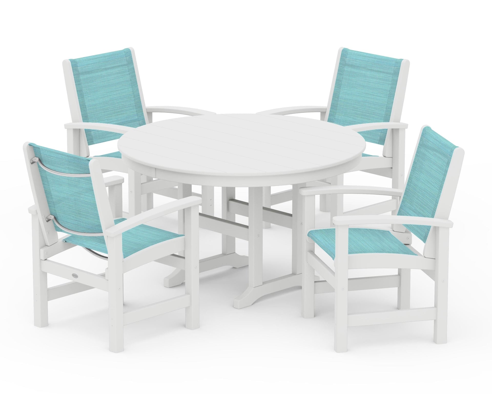 Coastal 5-Piece Round Farmhouse Dining Set