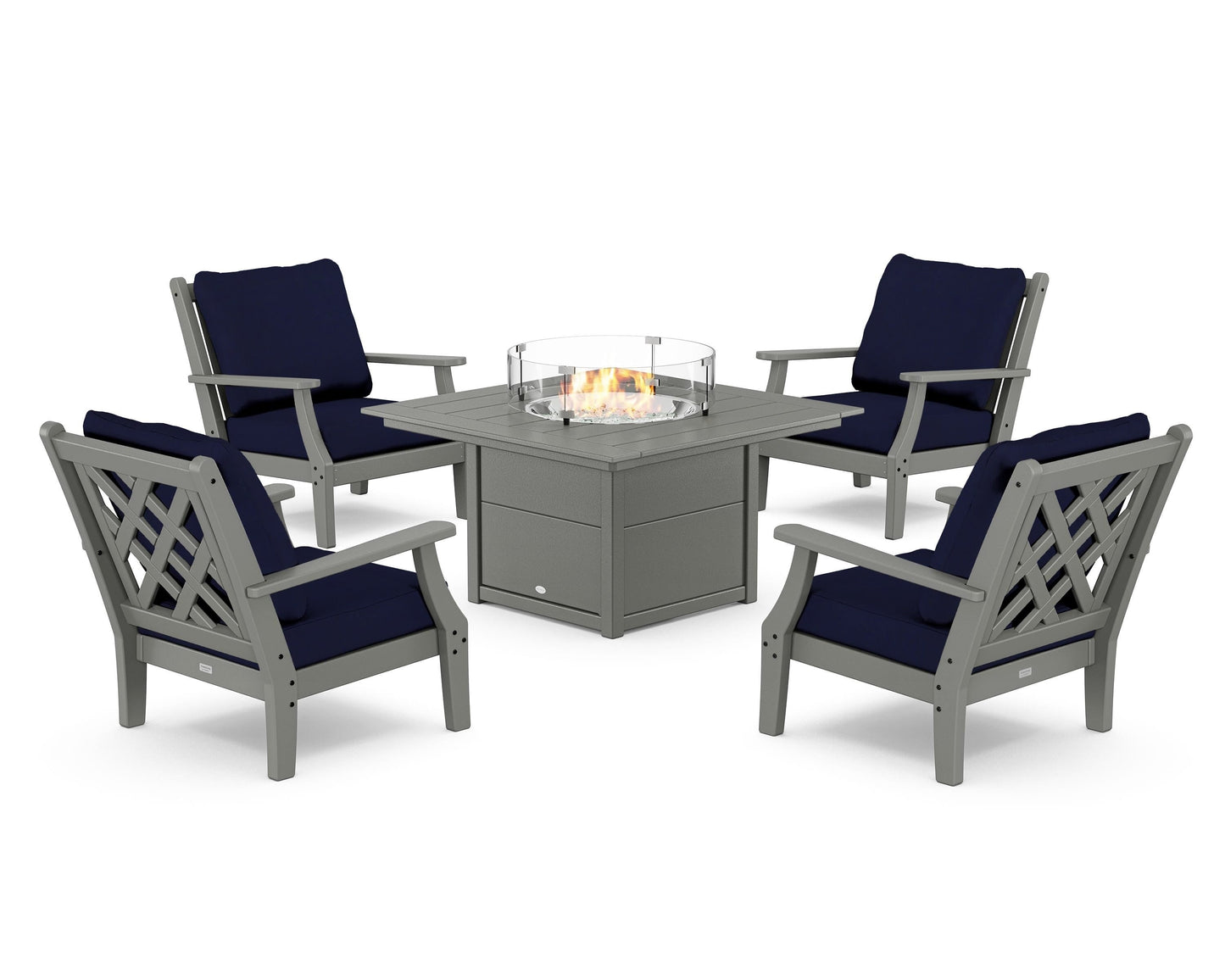 Wovendale 5-Piece Deep Seating Set with Fire Pit Table