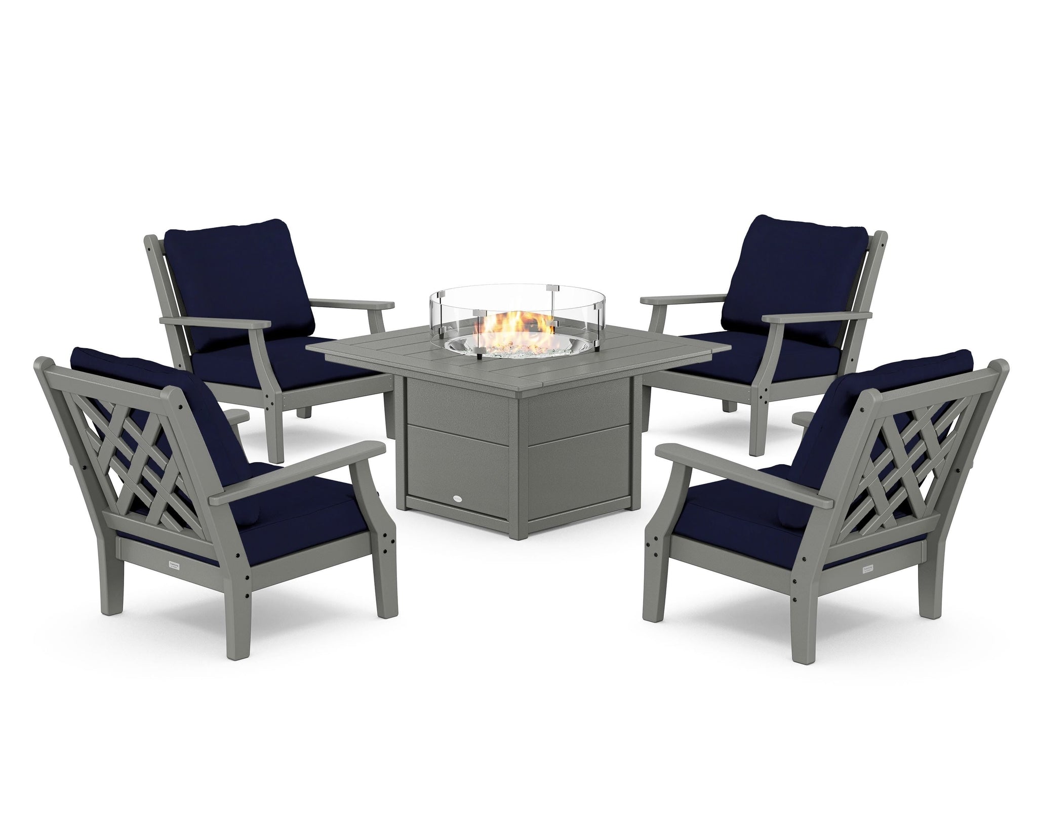 Wovendale 5-Piece Deep Seating Set with Fire Pit Table