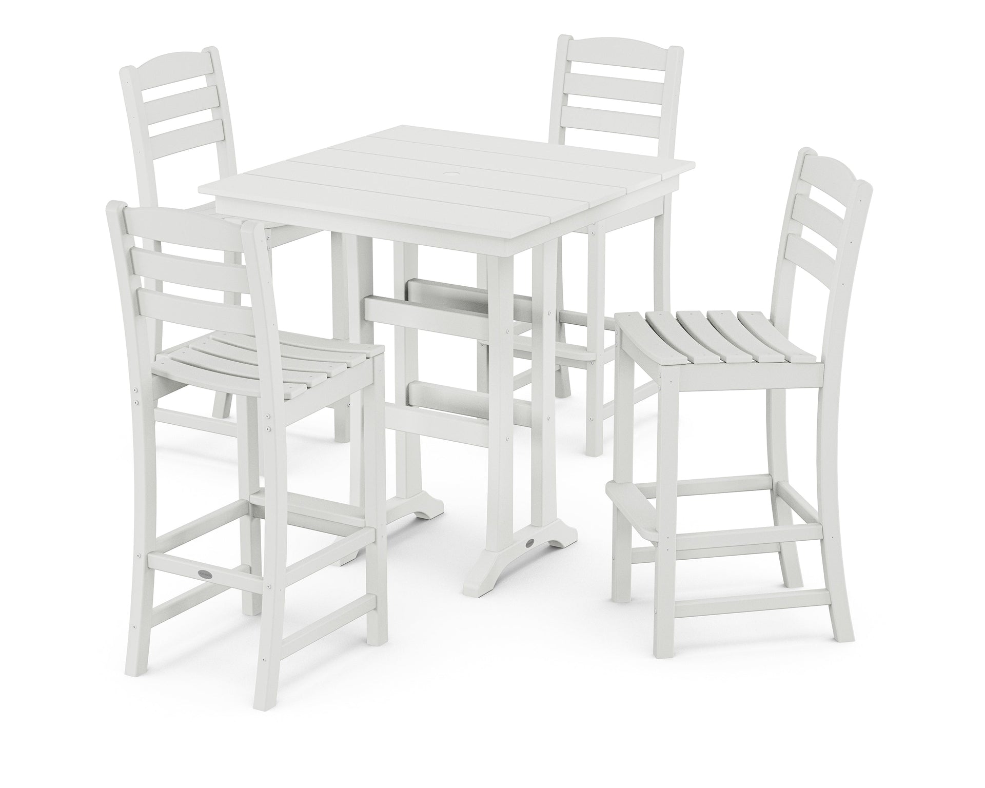 La Casa Café 5-Piece Farmhouse Trestle Bar Set