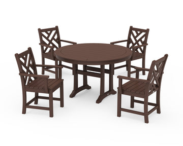 Chippendale 5-Piece Nautical Trestle Dining Arm Chair Set