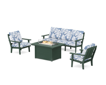 Mission Deep Seating Fire Pit Table Set