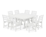 Lakeside 9-Piece Nautical Trestle Dining Set