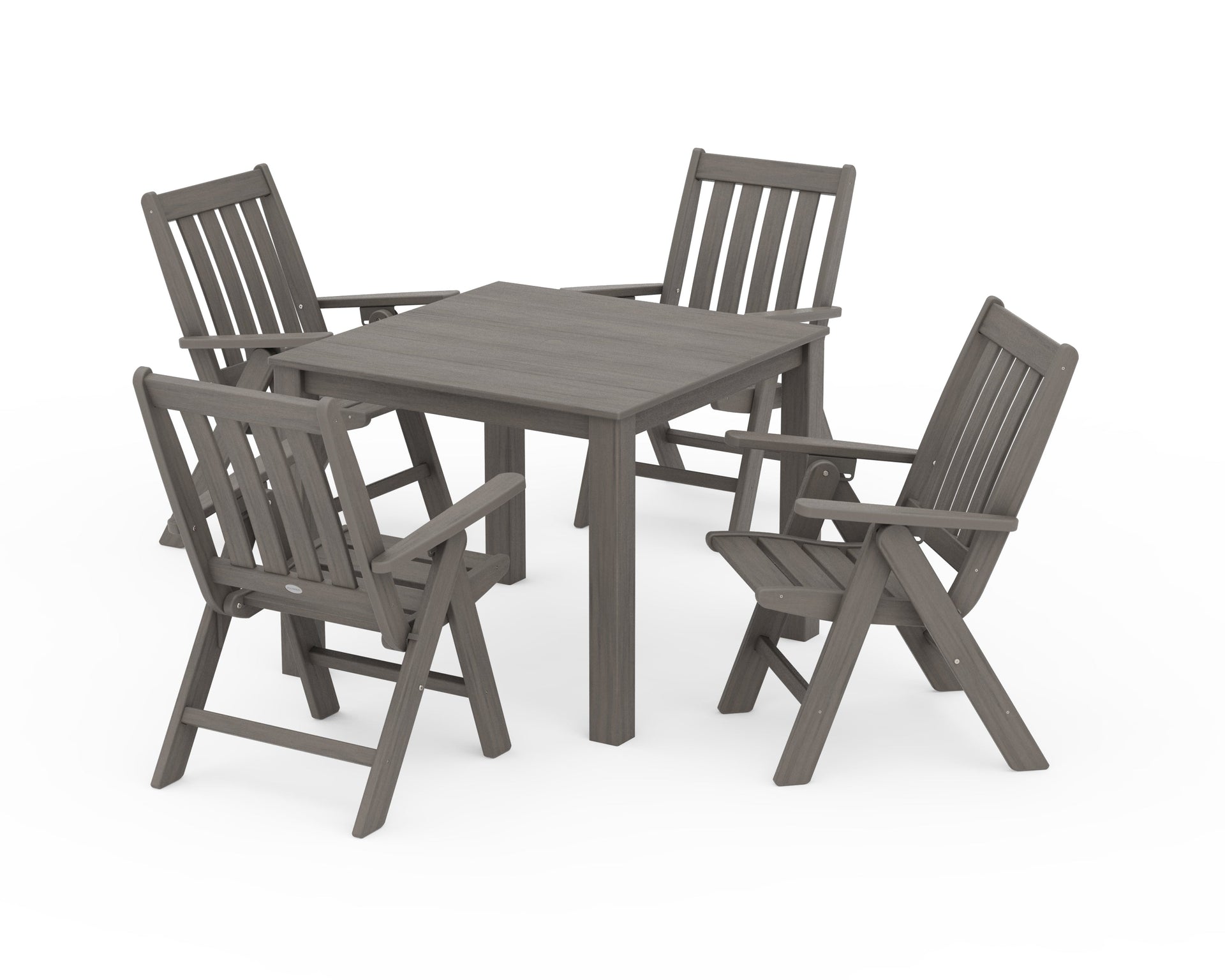 Vineyard Folding Chair 5-Piece Parsons Dining Set