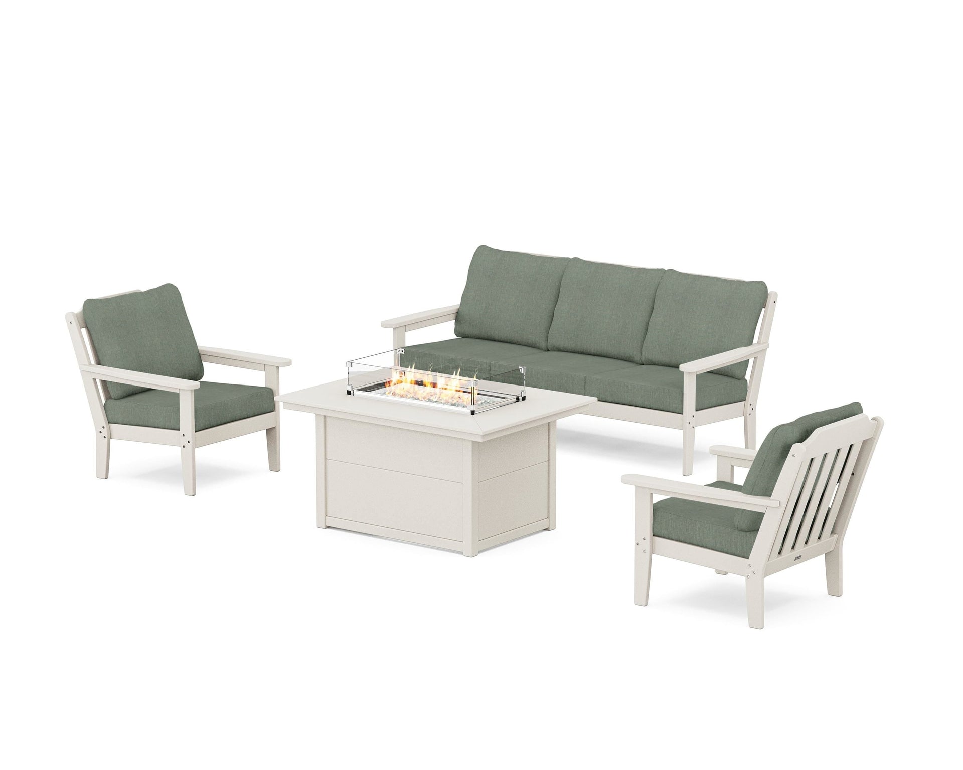 Cottage Deep Seating Fire Pit Table Set
