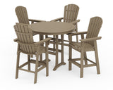 Nautical Curveback Adirondack 5-Piece Round Trestle Bar Set