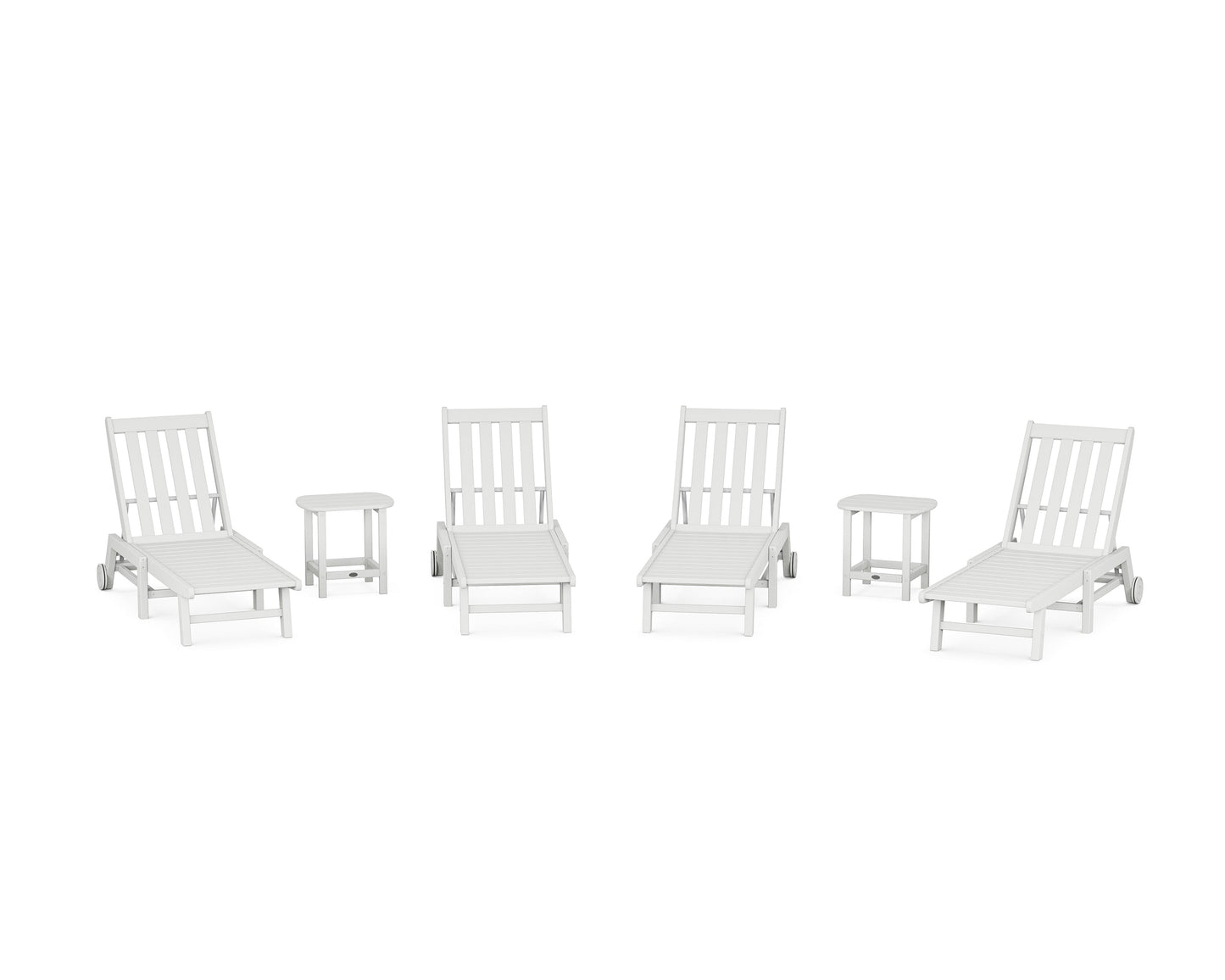 Vineyard 6-Piece Chaise with Wheels Set