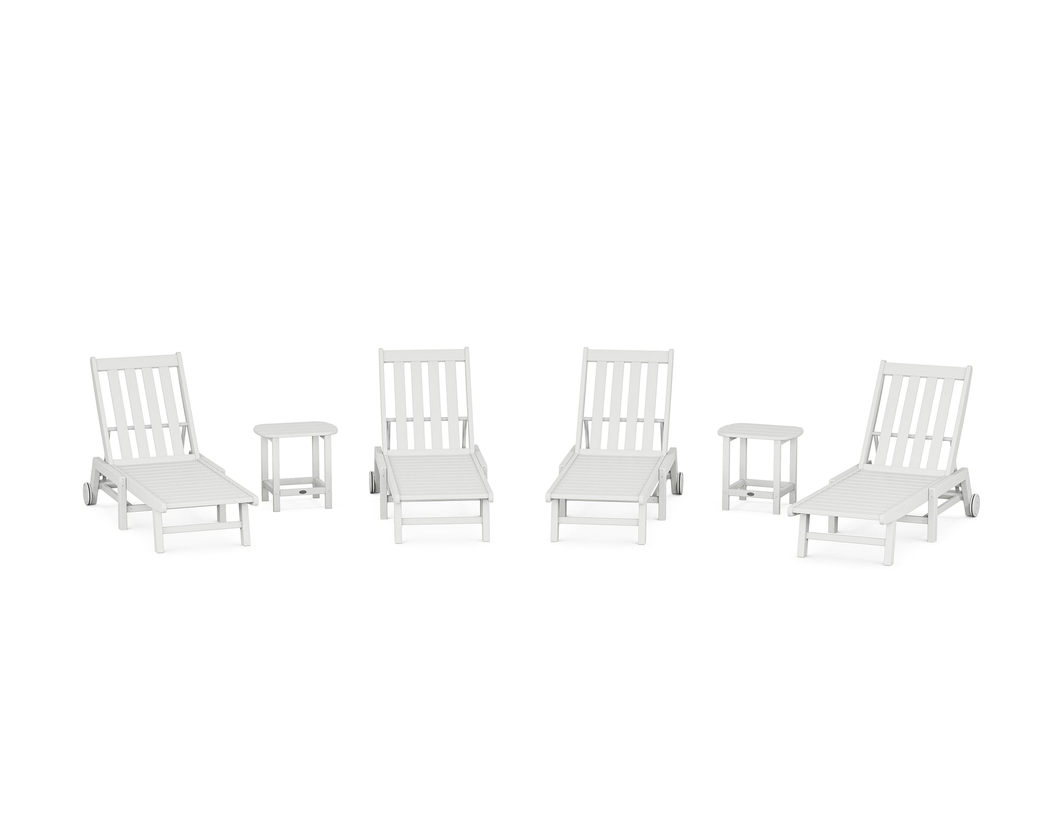 Vineyard 6-Piece Chaise with Wheels Set