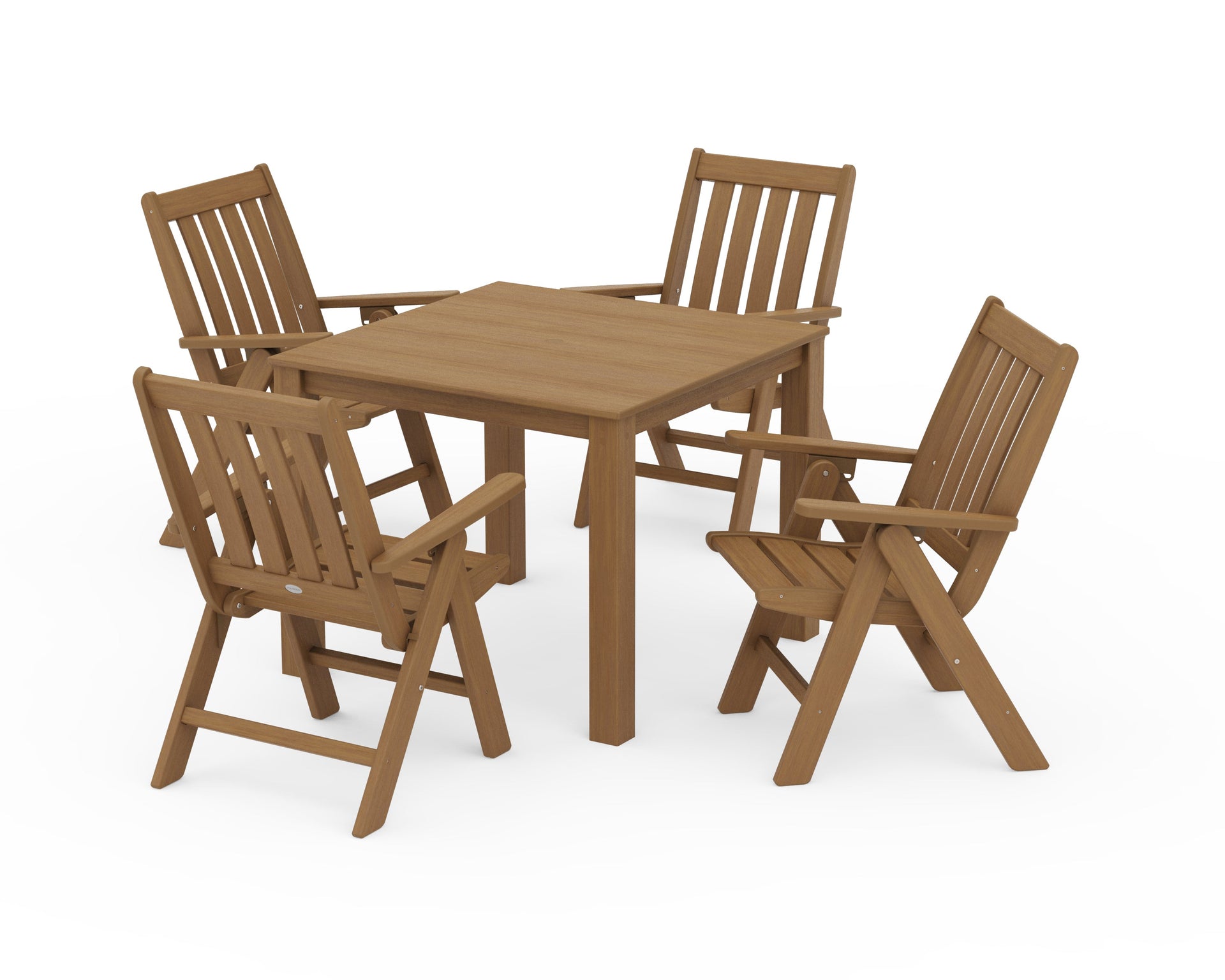 Vineyard Folding Chair 5-Piece Parsons Dining Set