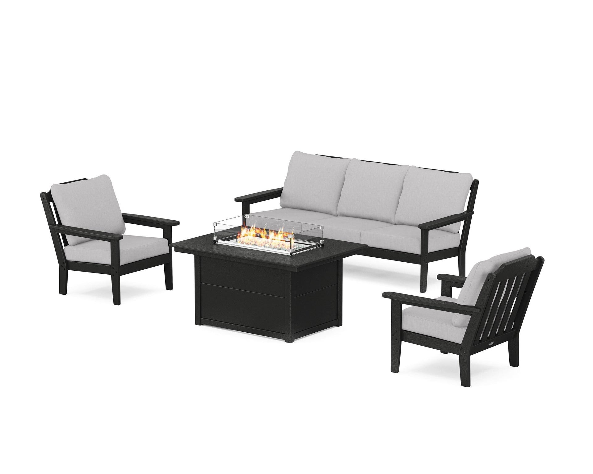 Cottage Deep Seating Fire Pit Table Set