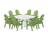 Vineyard Curveback Adirondack 9-Piece Square Farmhouse Dining Set with Trestle Legs