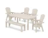 Nautical Curveback Adirondack 6-Piece Parsons Dining Set with Bench