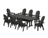 Vineyard Curveback Adirondack 9-Piece Dining Set with Trestle Legs